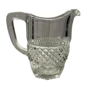 Vintage Wexford Small Pitcher Clear Glass Diamond Pattern